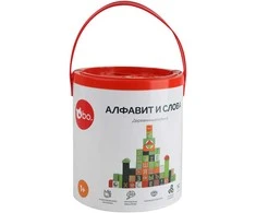 bo. Medinės kaladėlės „Abėcėlė ir žodžiai“ (rusų kalba)