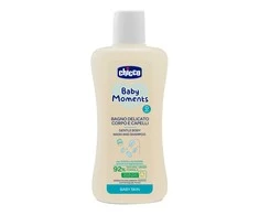 CHICCO Prausiklis ir šampūnas BABY MOMENTS, 200 ml
