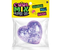 COOL MIX SUPERGEL antistresinis žaislas, blizganti širdelė