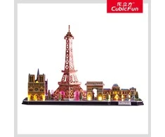 CUBICFUN City Line 3D dėlionė su LED (didelė)„Paryžius"