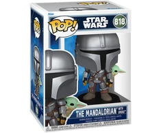 FUNKO POP! Vinilinė figūrėlė: Star Wars - The Mandalorian with Grogu, 9 cm