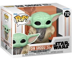 FUNKO POP! Vinilinė figūrėlė: Star Wars - Din Grogu with Armor, 9 cm