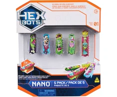 Interaktyvios šviečiančios nano figūrėlės HEX BOTS, 5 vnt.