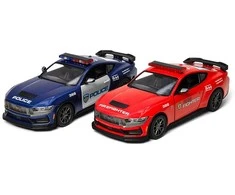 KINSMART Automobilio modelis 2024 Ford Mustang Dark Horse (Police/Firefighter), scale 1:38