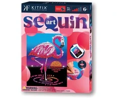 KITFIX DIY „Sequin Art“ raudonasis rinkinys „Flamingas Frenkis“