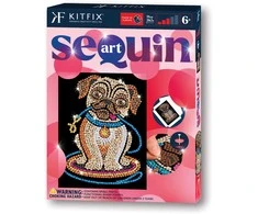 KITFIX DIY „Sequin Art“ raudonasis rinkinys „Mopsiukė Lilė“