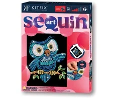 KITFIX DIY „Sequin Art“ raudonasis rinkinys „Pelėdžiukas Ozis“