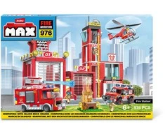 MAX CITY Kaladėlių rinkinys „Ugniagesių stotis“, 976 vnt.