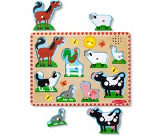 Dėlionė MELISSA &amp; DOUG Farm Animals Sound Puzzle - 8 Pieces