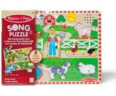 MELISSA &amp; DOUG Grojanti dėlionė „Old MacDonald´s Farm“, EN