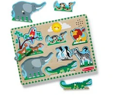 MELISSA &amp; DOUG žaidimų rinkinys Zoologijos sodo gyvūnų garsų dėlionė