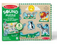 MELISSA &amp; DOUG žaidimų rinkinys Zoologijos sodo gyvūnų garsų dėlionė