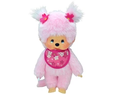 MONCHHICHI Klasikinė beždžionėlė su sakurų seilinuku, 20 cm