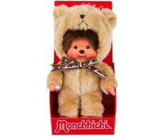MONCHHICHI Pliušinė beždžionėlė su meškučio kostiumu, 20 cm