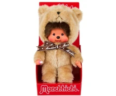 MONCHHICHI Pliušinė beždžionėlė su meškučio kostiumu, 20 cm