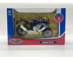 MSZ Motorcycle Yamaha 1:12 YZF-R1 This modelis is a 1:12 scale motorcycle; Height 10 cm, Plotis 6.3 cm, Gylis 17.3 cm