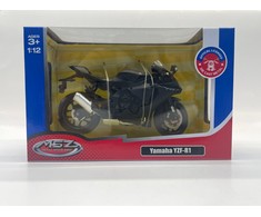 MSZ Motorcycle Yamaha 1:12 YZF-R1 This modelis is a 1:12 scale motorcycle; Height 10 cm, Plotis 6.3 cm, Gylis 17.3 cm