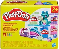 Hasbro PLAY-DOH Blizgantis plastilinas, 6 vnt.