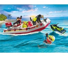 Playmobil - Gaisrinė valtis su vandens motoroleriu (71464)
