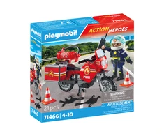 PLAYMOBIL ACTION HEROES Ugniagesių motociklas ir alyvos išsiliejimas 71466