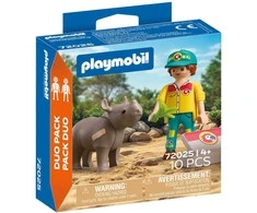 PLAYMOBIL DuoPack Ranger with Rhino 72025