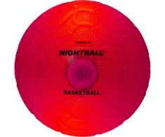 NIGHTBALL TANGLE Tamsoje šviečiantis krepšinio kamuolys, 25 cm, raudonas