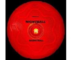 NIGHTBALL TANGLE Tamsoje šviečiantis krepšinio kamuolys, 25 cm, raudonas