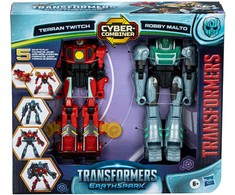Transformers "EarthSpark Cyber-Combiner" Terran Twitch ir Robby Malto figūrėlės