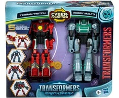 Transformers "EarthSpark Cyber-Combiner" Terran Twitch ir Robby Malto figūrėlės