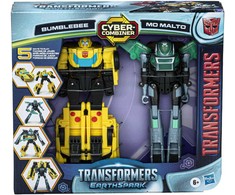 Transformers EarthSpark Cyber-Combiner Bumblebee ir Mo Malto veiksmo figūrėlės