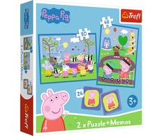 TREFL PEPPA PIG 30+ 48+ 24 memo kortelės, dėlionė-žaidimas „Pepa“