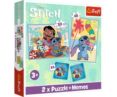 STITCH TREFL 30+ 48+ 24 memo kortelės dėlionė-žaidimas