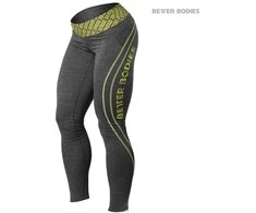 Better Bodies Shaped Logo Tights (Antracite melange/lime) (S Dydis)