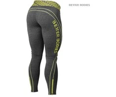 Better Bodies Shaped Logo Tights (Antracite melange/lime) (S Dydis)