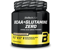 Biotech BCAA + Glutamine Zero 480 g. (Persikų šaltos arbatos skonis)