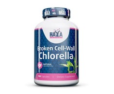 Haya Labs Broken Cell Wall Chlorella (Chlorelė) 100kaps.