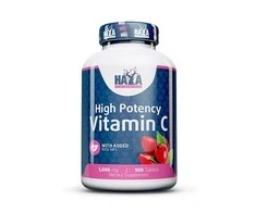 Haya Labs High Potency Vitamin C with Rose Hips 100 tab. (Vitaminas C su paprastuoju erškėčiu)
