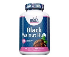 Haya Labs Juodas Walnut Hulls (Juodasis graikinis riešutmedis (lukštai) 100 kaps.