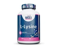 Haya Labs L-Lysine 500 mg (Lizinas), 100 kaps.