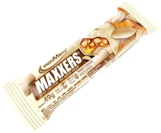 IronMaxx Maxxers High Protein Bar 49 g. Geriausias iki 2026-08-31 (Baltas Choc-Peanut-Caramel skonis )