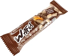 IronMaxx Wafix 39 g. Geriausias iki 2026-09-30 (Baltas Chocolate Peanut Caramel skonis )