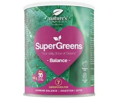 Natures Finest Nature's Finest supermaisto mišinys balansui „SuperGreens BALANCE“, ekologiškas 150 g. (Strawberry skonis)