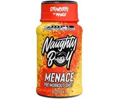 Naughty Boy Menace Pre Workout Shot 60 ml. (Strawberry &amp; Mango skonis)