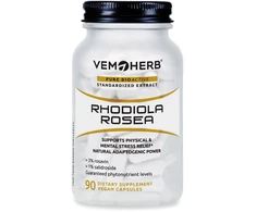 VemoHerb Rhodiola Rosea (Rausvosios rodiolės ekstraktas) 90 kaps.