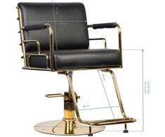 Activeshop Kirpyklos kėdė GABBIANO HAIRDRESSING CHAIR PRATO GOLD Juodas