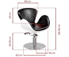 Activeshop Kirpyklos kėdė GABBIANO HAIRDRESSING CHAIR AMSTERDAM ROUND Juodas Baltas