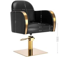Activeshop Kirpyklos kėdė GABBIANO PROFESSIONAL HAIRDRESSING CHAIR MALAGA GOLD Juodas