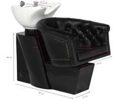 Activeshop Kirpyklos plautuvė GABBIANO PROFESSIONAL HAIRWASHER LONDON GOLDEN ARCH Juodas