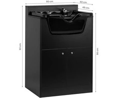 Activeshop Kirpyklos plautuvė su spintele GABBIANO BB06 Juodas