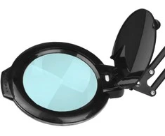Activeshop Kosmetologinė LED lempa su lupa GLOW 5D/6 8W (juodos spalvos, tvirtinama prie stalo)